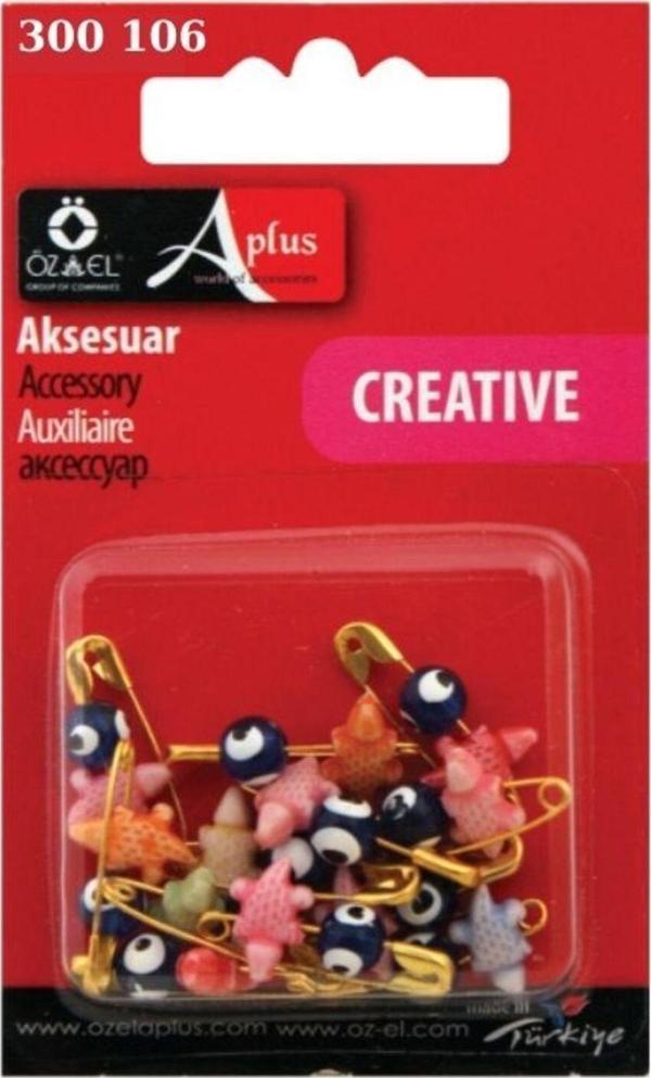 Öz-El Plastik Figürlü Nazar Boncuklu Çengelli İğne 12 Adet Çengelli İğne 300 106 - Image 1