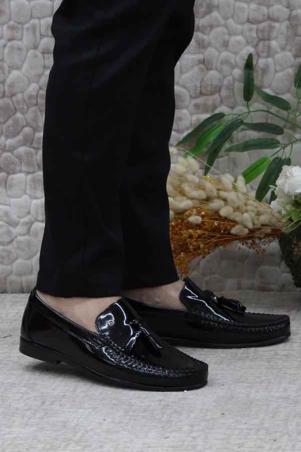 Pierre Cardin 25101 Siyah Rugan Hakiki Deri Erkek Babet Loafer Erkek Ayakkabı - Image 1