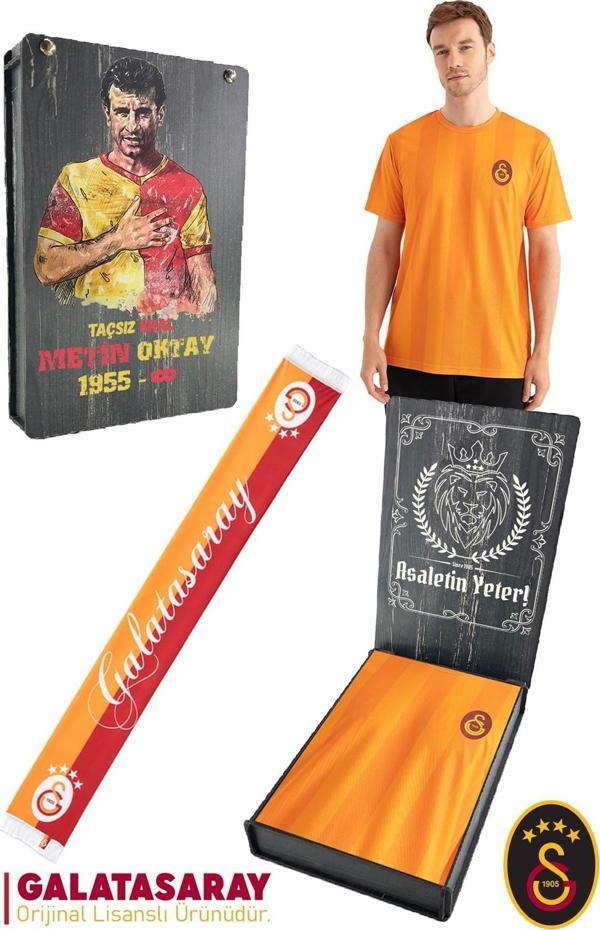 Galatasaray Orijinal Lisanslı Match Day T-Shirt + Şal Kaşkol Set Hediyelik Ahşap Kutulu - Image 1