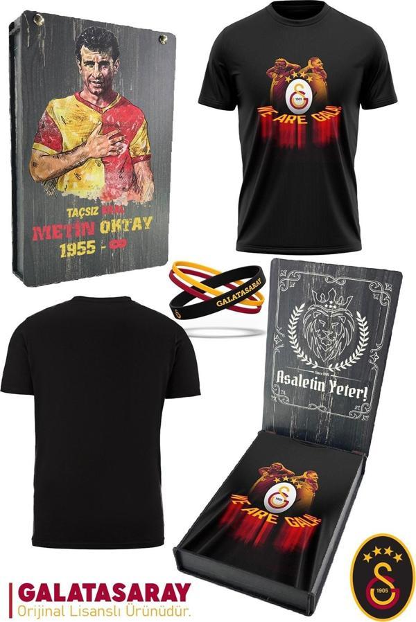 Galatasaray Orijinal Lisanslı We Are Gala T-Shirt + Bileklik Set Hediyelik Ahşap Kutulu - Image 1