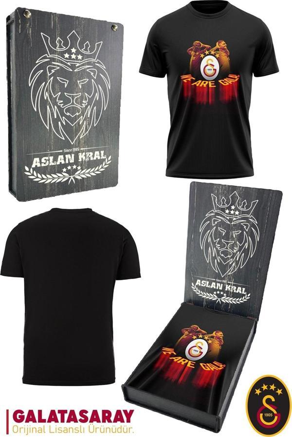 Galatasaray Orijinal Lisanslı We Are Gala T-Shirt Hediyelik Ahşap Kutulu - Image 1