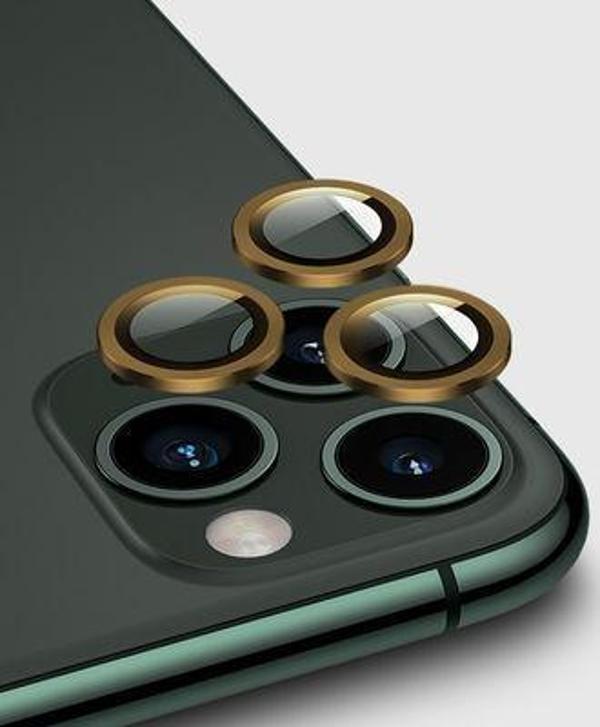 Teknolojik Reyon İphone 11 Pro  Professionell  Lens Koruma Gold - Image 1