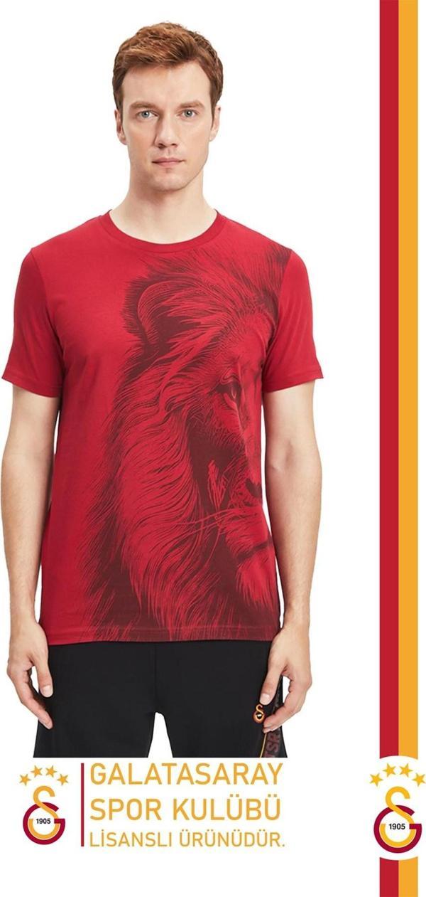 Galatasaray Orijinal Lisanslı Aslan Baskılı T-Shirt - Image 1