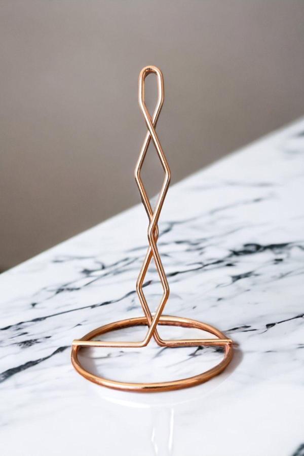 Metaltan Home Bakır Rose Paslanmaz Çelik Havlu Peçetelik, Metal Havluluk, Demir Havlu Tutacağı - Image 1