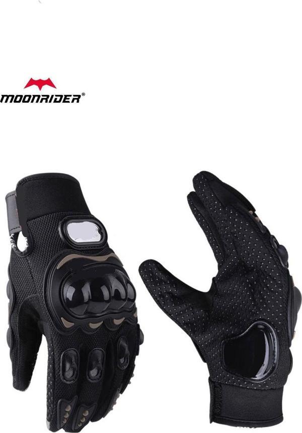 Moonrıder Motosiklet Eldiveni Kemik Korumalı Unisex Motorsiklet Bisiklet Eldiveni Siyah Dokunmatik Eldiven Nx1 - Image 1