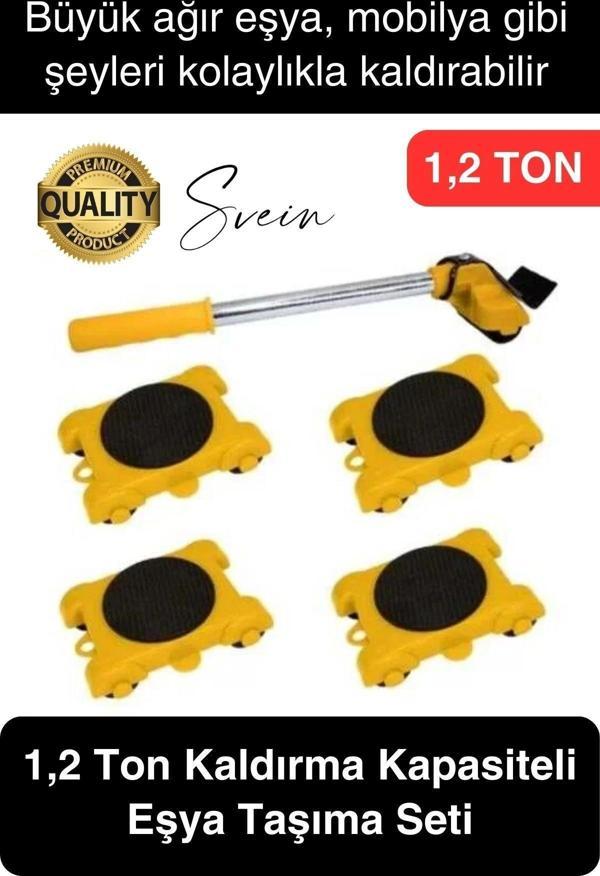 1.2 Ton Premium 1. Sınıf Malzeme Eşya Kaldırma Taşıma Seti Krikosu Kaldıraç Pratik Kolay Yük Taşıma - Image 1