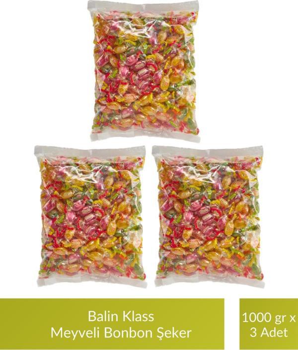 Balin Poşet Klass Meyveli Bonbon Şeker 1000 gr x 3 Adet - Image 1