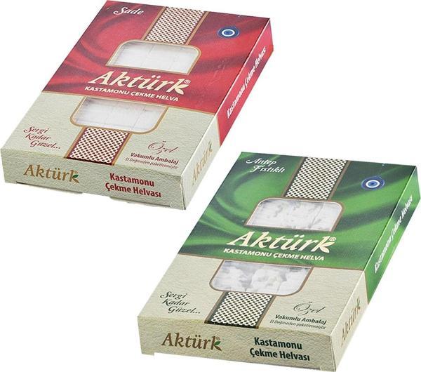 Aktürk Kastamonu Çekme Helva Sade ve Fıstıklı 250 gr 2 li Karma Paket - Image 1
