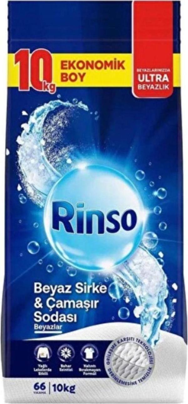 Rinso Beyaz Sirke ve Çamaşır Sodası Beyazlar Için Toz Deterjan 10 kg - Image 1
