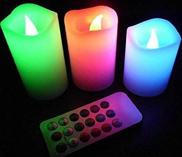 6 PCS VIP LED REMOTE CONTROL ELECTRONİC CANDLE 6 ADET LED MUM RGB KUMANDALI RENKLİ LED IŞIKLI MUM - Image 1