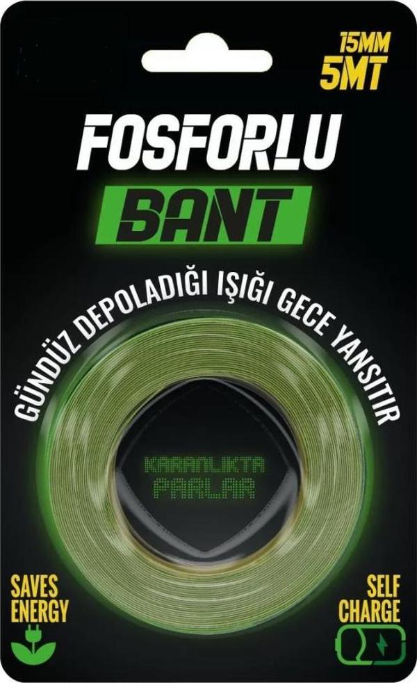 Yapışkanlı Fosforlu Bant 15mm X 5mt  - Image 1