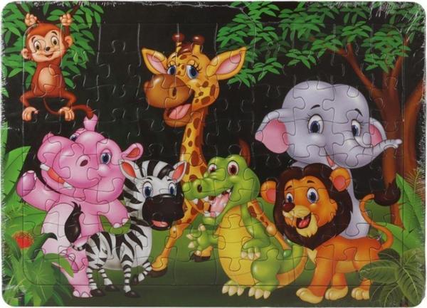 Eser 80 Parça  Çocuk Puzzle Neşeli Hayvanlar - Image 1