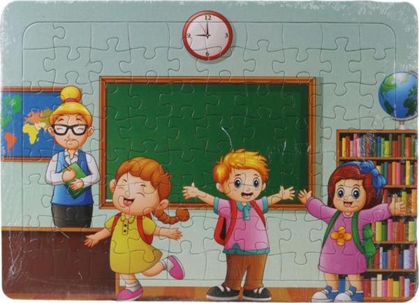 Eser 80 Parça  Çocuk Puzzle Öğrenciler Sınıfta - Image 1