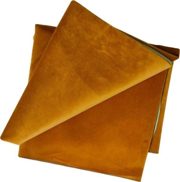 Sera Okey Oyun Masa Örtüsü Kadife Koyu Sarısı 1.40  X 1.40 Ölçülerinde - Image 1