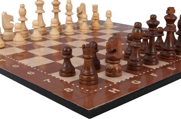 Sera Çantalı Küçük Boy Ahşap Taşlı Satranç Takımı - Image 1