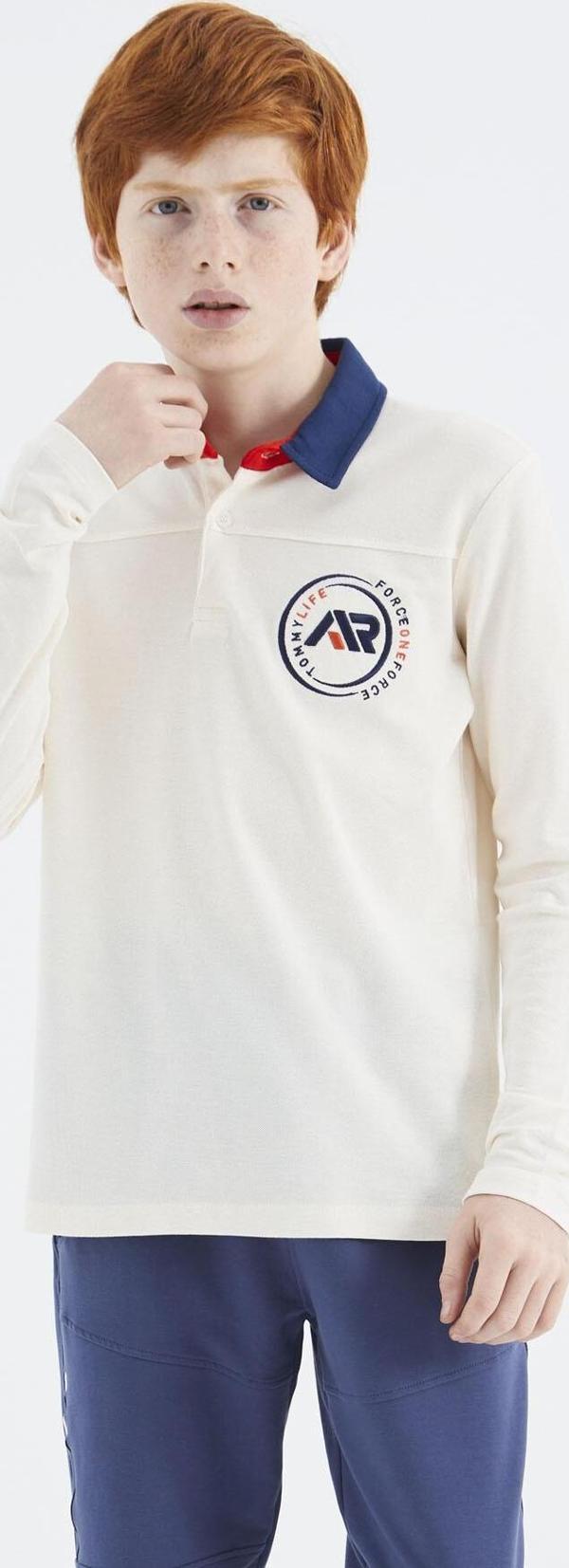 Ekru Polo Yaka Erkek Çocuk T-Shirt - 11172 - Image 1