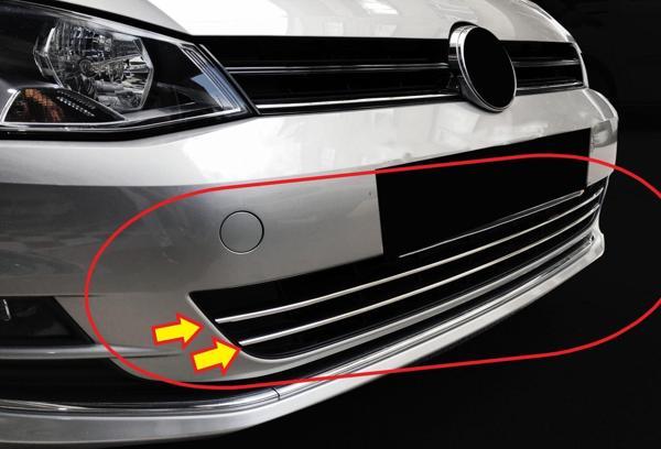 GOLF 7 ÖN TAMPON ÇİTASI KROM 2 PARÇA 2013 2014 2015 2016 2017 - Image 1
