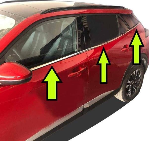 PEUGEOT 2008 CAM ÇİTASI 6 PRÇ KROM 2020 2021 2022 2023 - Image 1