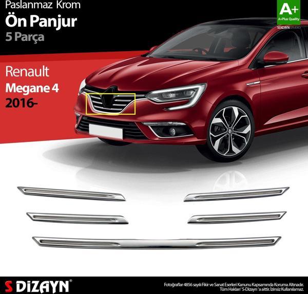 Renault Megane 4 Krom Ön Panjur 5 Prç. 2016 2017 2018 2019 2020 - Image 1