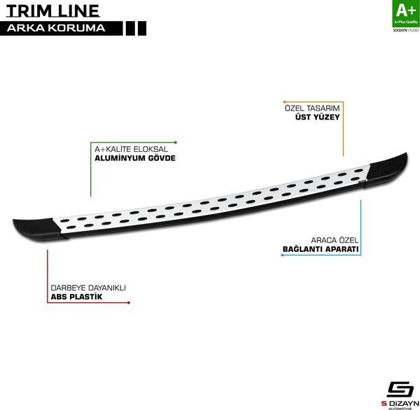 VW Transporter T5 TrimLine Gri Arka Koruma 2003 2004 2005 2006 2007 2008 2009 2010 2011 2012 2013 20 - Image 1