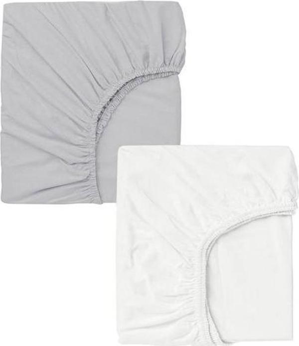 2 Adet 40 x 80 + 10 cm Anne Yanı Lastikli Penye Kumaş Bebek Çarşafı - Image 1