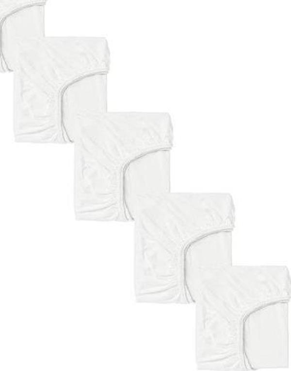 5 Adet 40 x 80 + 10 cm Anne Yanı Lastikli Penye Kumaş Bebek Çarşafı - Image 1