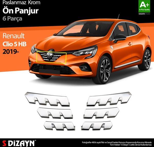 Renault Clio 5 Krom Ön Alt Panjur 6 Prç. 2019 2020 2021 2022 2023 - Image 1