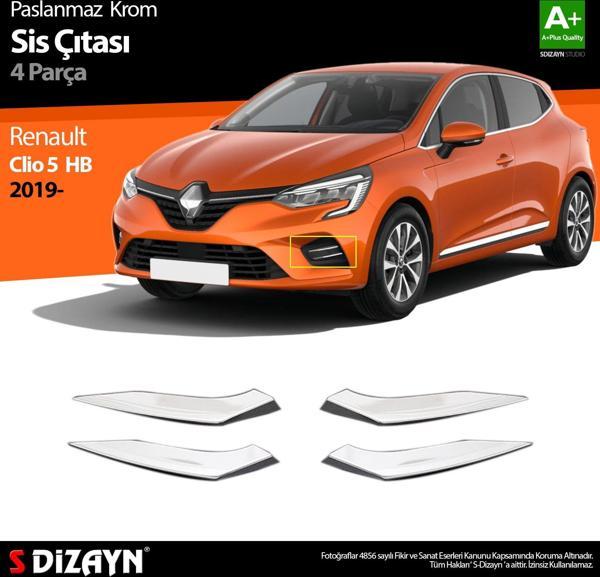 Renault Clio 5 Krom Sis Çıtası 4 Prç. 2019 2020 2021 2022 2023 - Image 1