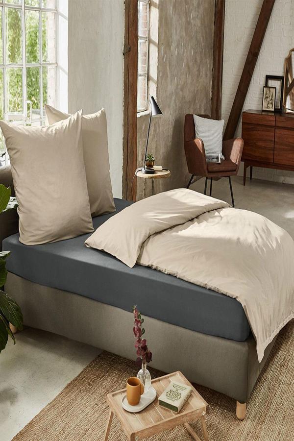 200 x 200 Cm Düz Pamuklu Çift Kişilik Lastikli Fitted Penye Çarşaf - Image 1