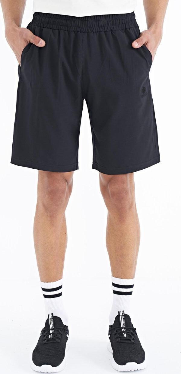 Siyah Yan Cep Detaylı Lastikli Erkek Şort - 81238 - Image 1