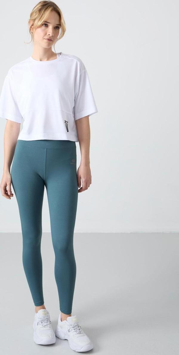 Orman Yeşili Yüksek Bel Toparlayıcı Slim Fit Dar Paça Kadın Tayt - 94011 - Image 1