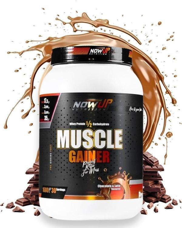 Nowup Nutrıtıon Muscle Gainer / Çikolata & Latte Aromalı / 1680 Gr. / 30 Servis - Image 1