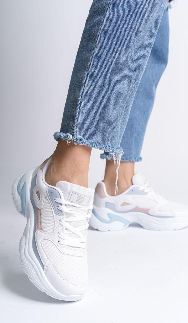 Eformoda Beyaz Pudra Kadın Sneaker 0152 36 - Image 1