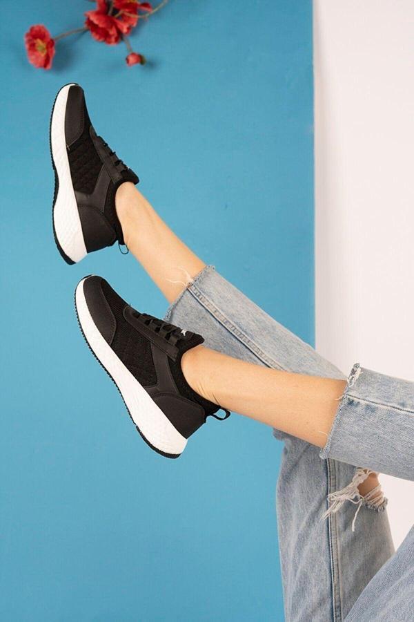 Eformoda Siyah - Kadın Akua Streç Sneaker 5525 37 - Image 1