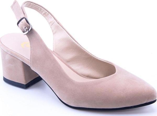 Eformoda Ten Süet Kadın 5 Cm Klasik Topuklu Ayakkabı 7115 37 - Image 1