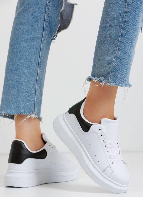 Eformoda Beyaz Siyah Kadın Sneaker Mkg23 39 - Image 1