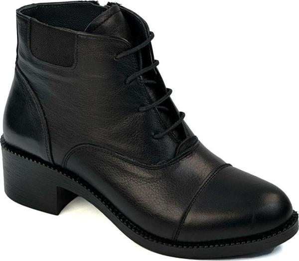 Eformoda Siyah Kadın Hakiki Deri Bot Mym0004 37 - Image 1