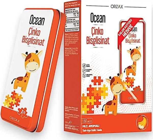 Ocean Çinko Bisglisinat Muz Aromalı 150 ml + Kalem Kutusu Hediye - Image 1