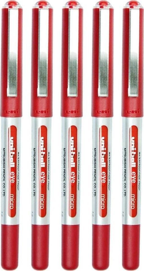 Kırmızı Pilot Kalem 5 Adet Uniball Eye Mikro 0.5 mm Roller Pilot Kalem Ub-150 Roller Uçlu Likit Mürekkepli Pilot Kalem - Image 1