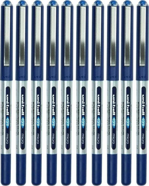 Mavi Pilot Kalem 10 Adet Uniball Eye Mikro 0.5 mm Roller Pilot Kalem Ub-150 Roller Uçlu Likit Mürekkepli Pilot Kalem - Image 1