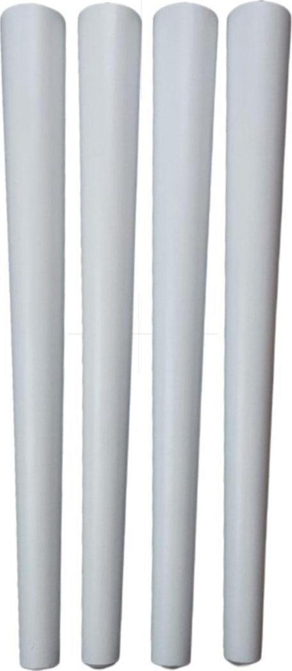 Taraf Dekorasyon Gürgen Ahşap Beyaz Renk 42 Cm 4 Adet Sandalye Sehpa Ayağı Metrik-8 Vidalı - Image 1