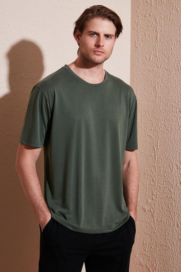 Buratti Regular Fit Bisiklet Yaka Basic Erkek T Shirt 5902924 HAKİ - Image 1