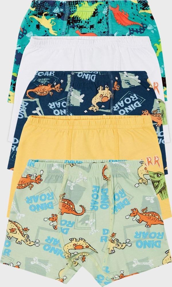 Lela Desenli Streç Pamuklu 5 li Paket Erkek Çocuk Boxer 6651005DINO ÇOK RENKLİ - Image 1