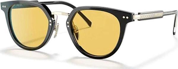 Prada Pr 17Ys Aavo7M 49 Unisex Oval Siyah Kemik Güneş Gözlüğü - Image 1