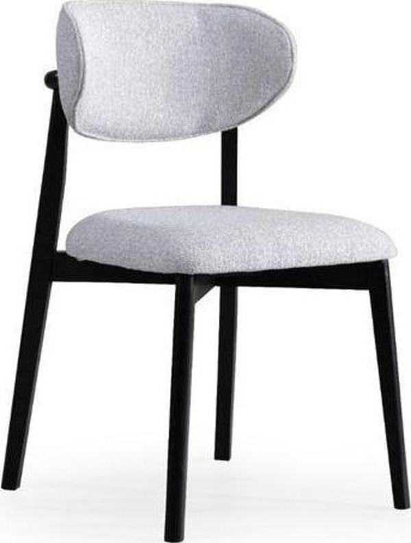 GOLF UMAY SANDALYE, AÇIK GRİ, SİYAH AHŞAP AYAK - Image 1