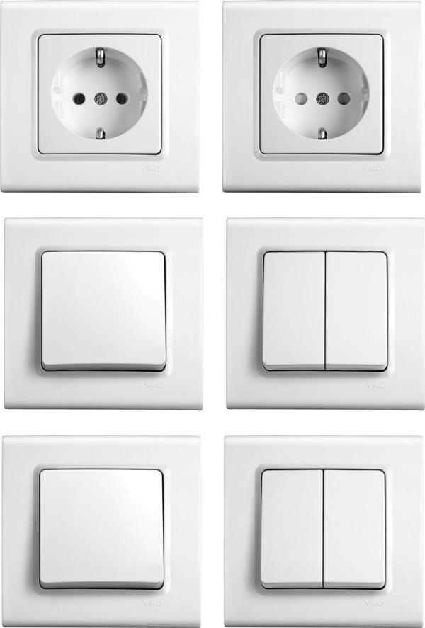 Viko anahtar ve  priz seti takımı 6 lı set çerçeveli - Image 1