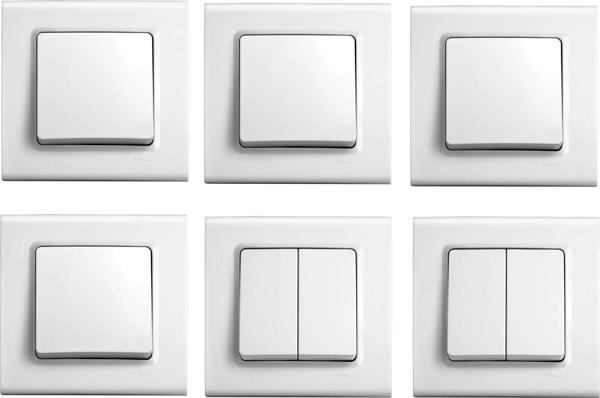 Viko tekli ve ikili anahtar seti takımı 6 lı set çerçeveli - Image 1