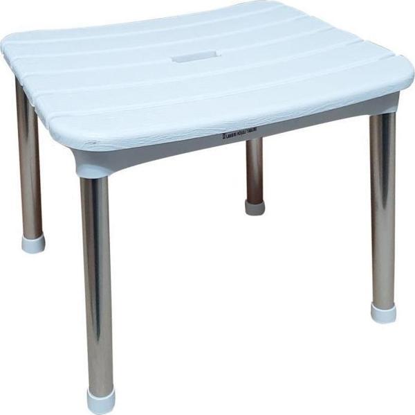 Çelik Ayna Alüminyum Ayaklı Paslanmaz Kare Tabure 910 - Image 1