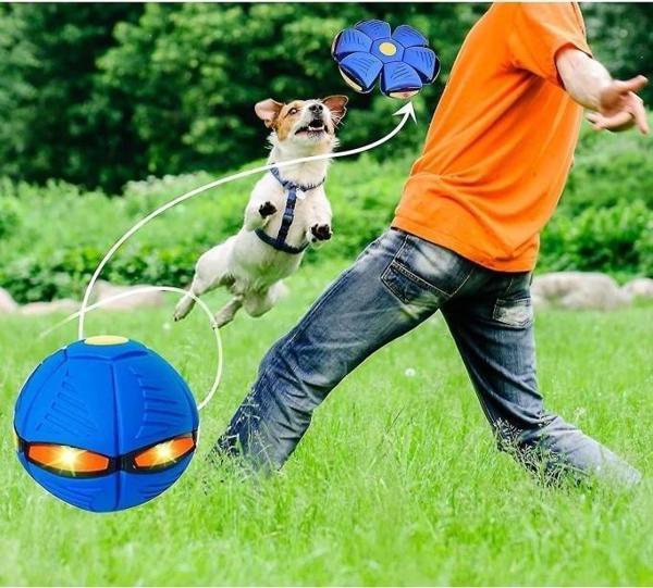 16 cm Işıklı Zıplayan Frizbi Köpek Oyun Topu Diskten Topa Dönüşen Uçan Disk Plaj Bahçe Oyuncağı Top - Image 1