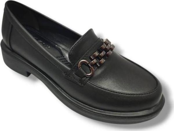 Fancy 126-25 Deri Anatomik Zincir Tokalı Casual Kadın Ayakkabı - Image 1